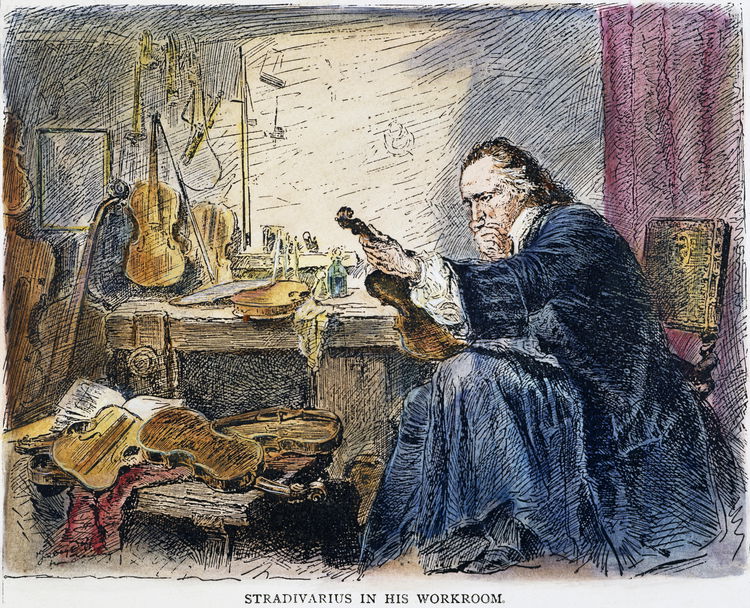 Tegning av fiolinmaker Antonio Stradivari